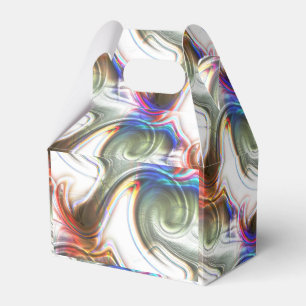 Green spiral mess with scratched opaque metal tone favour box
