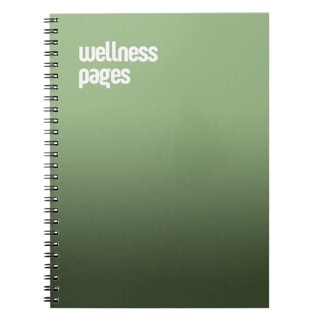 Green Spiral Notebook – "Wellness Pages" Journal (Front)