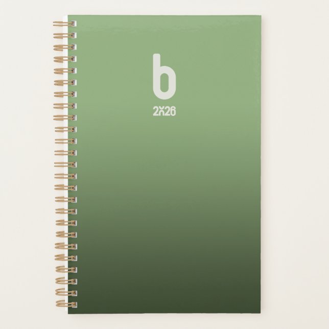 Green Spiral Planner  – 2026 Breath (Front)