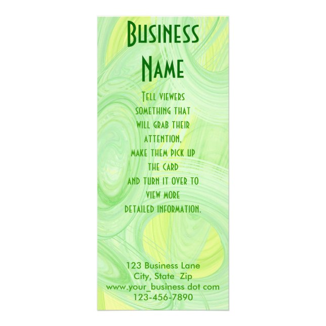 Green Spiral Scratch Rack Card (Front)