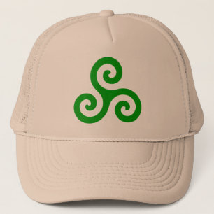 Green Spiral Triskele Trucker Hat