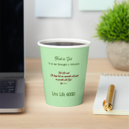 Green Spiritual Uplifting Verses Faith Paper Cups