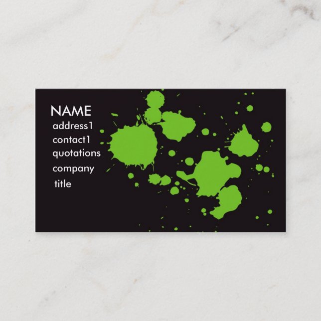 green splash business card (Front)