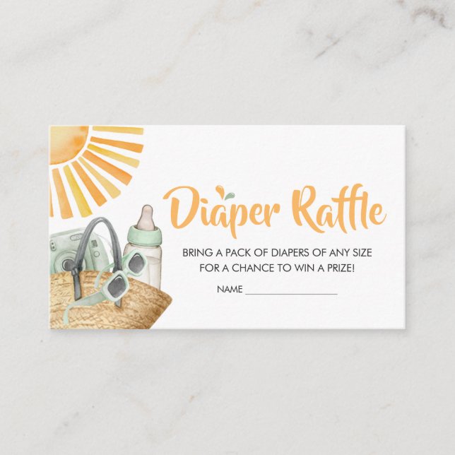 Green Splish Splash Diaper Raffle Enclosure Card (Front)