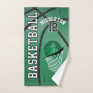 Green Sport 🏀 Basketball   DIY Text Hand Towel