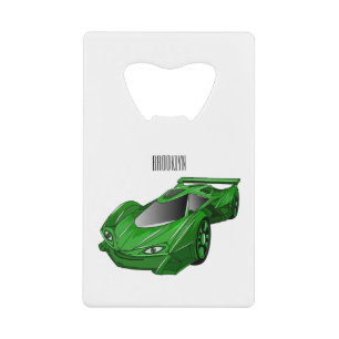 Green sports car with airfoil illustration