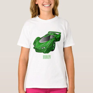 Green sports car with airfoil illustration T-Shirt