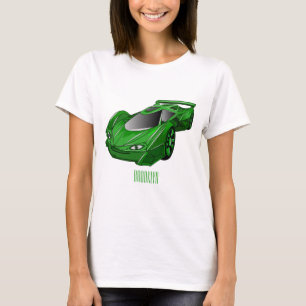 Green sports car with airfoil illustration T-Shirt