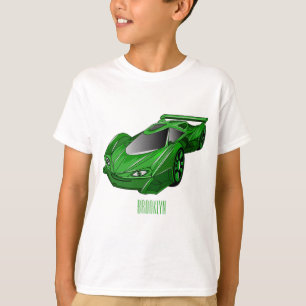 Green sports car with airfoil illustration T-Shirt