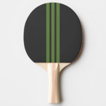Green Sports Stripe Ping Pong Paddle