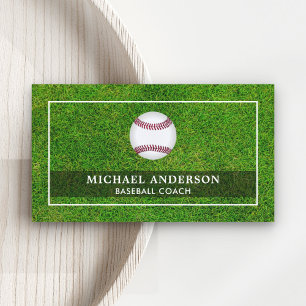 Green Sports Turf Professional Baseball Coach Business Card