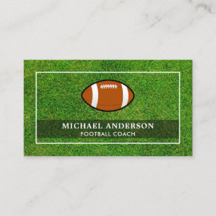 Green Sports Turf Professional Football Coach Business Card