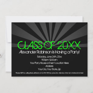 Green Spotlight Graduation Party Invitation