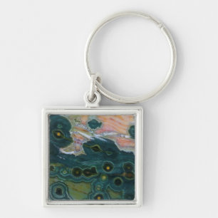 Green Spotted Ocean Jasper Key Ring