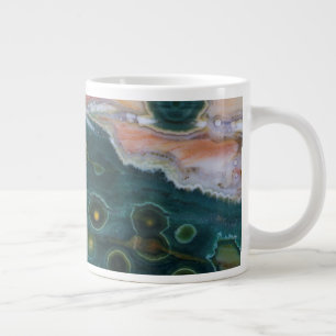 Green Spotted Ocean Jasper Large Coffee Mug