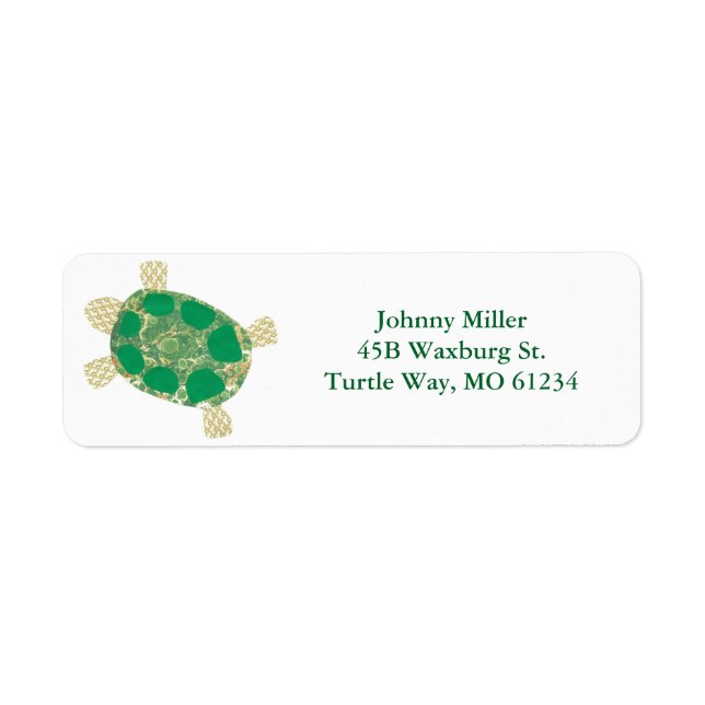 Green Spotted Turtle Address Labels (Front)