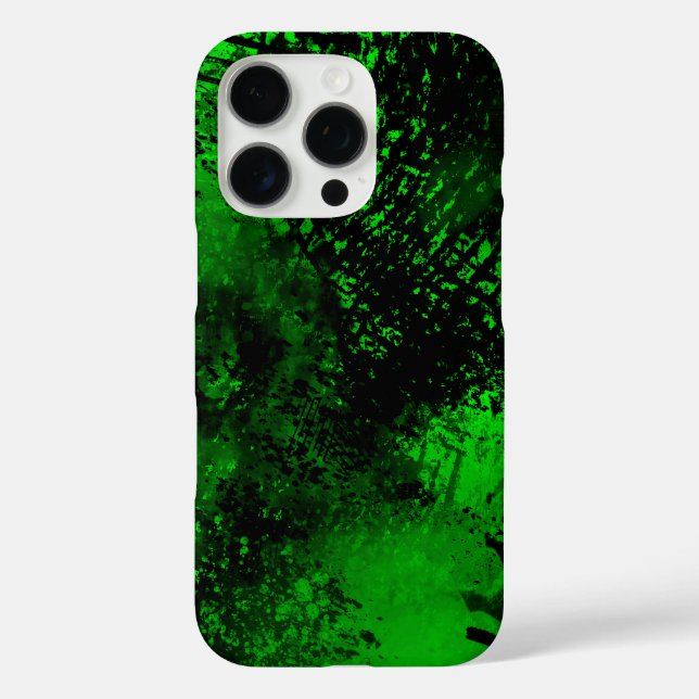 Green Spray Paint Effect iPhone 16 Case (Back)
