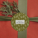 Green Sprigs Botanical Custom Classic Round Sticker<br><div class="desc">Customise as gift tag or label for a lovely finishing touch!</div>