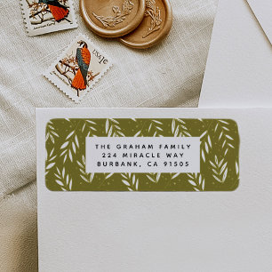 Green Sprigs Botanical Return Address Label