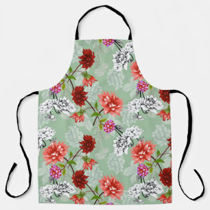 Green Spring Floral: Hand Drawn Apron