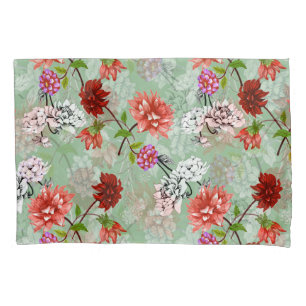 Green Spring Floral: Hand Drawn Pillowcase