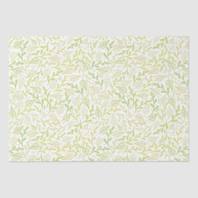 Green Spring Nature Leaf Pattern Tissue Paper (Front)