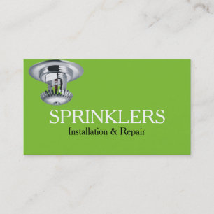 Green Sprinkler System Installation and Repair Business Card