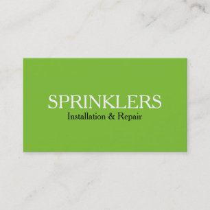 Green Sprinkler System Installation and Repair Business Card