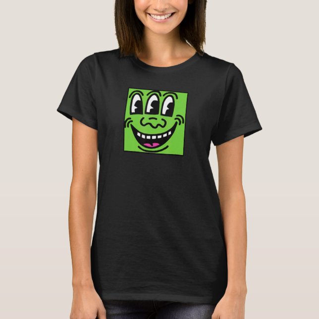 Green Squard Three Eye Face T-Shirt (Front)