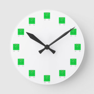 Green Square Guy Round Clock