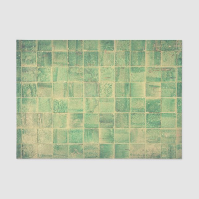 Green Square Patterned Tissue Paper (Front)
