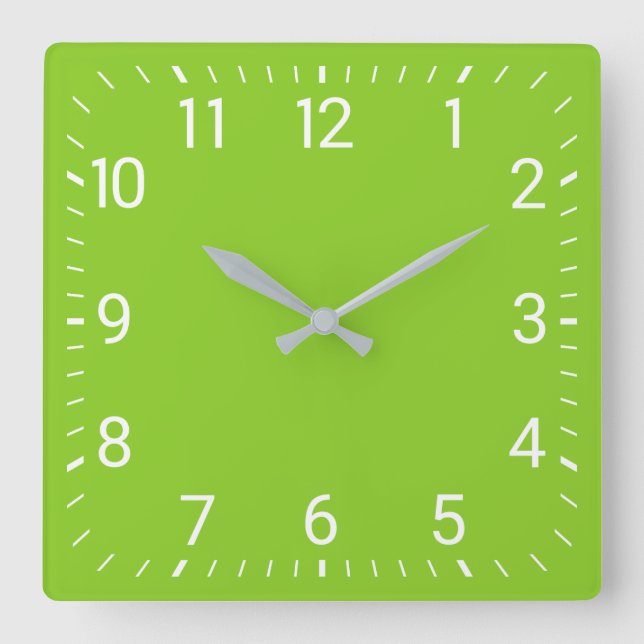 Green Square Wall Clock (Front)