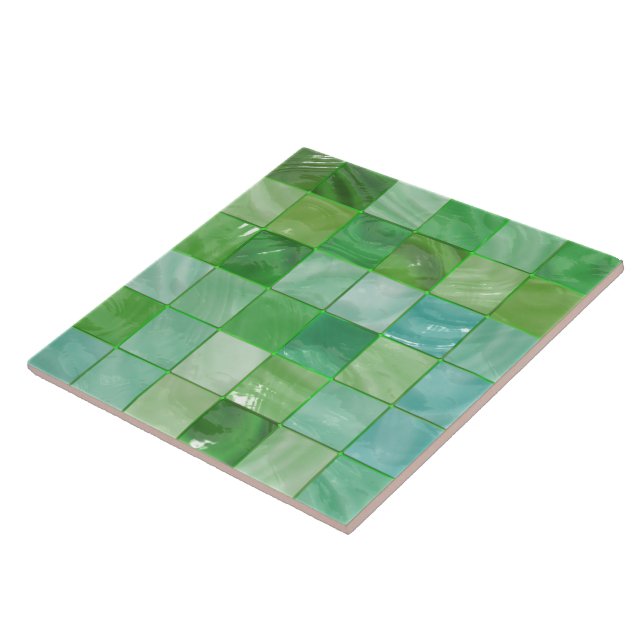 Green Squares Ceramic Tile (Side)