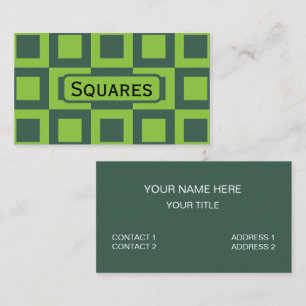 Green Squares Geometric Business Card