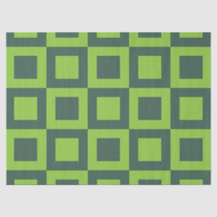 Green Squares Geometric Tissue Paper