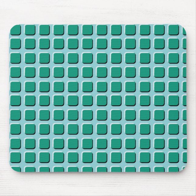 Green Squares Mouse Mat (Front)