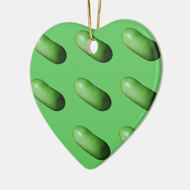 Green Squash (Winter Melon) Ceramic Tree Decoration (Left)