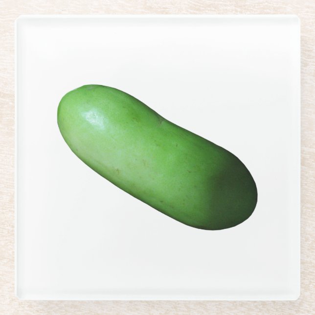 Green Squash (Winter Melon) Glass Coaster (Front)