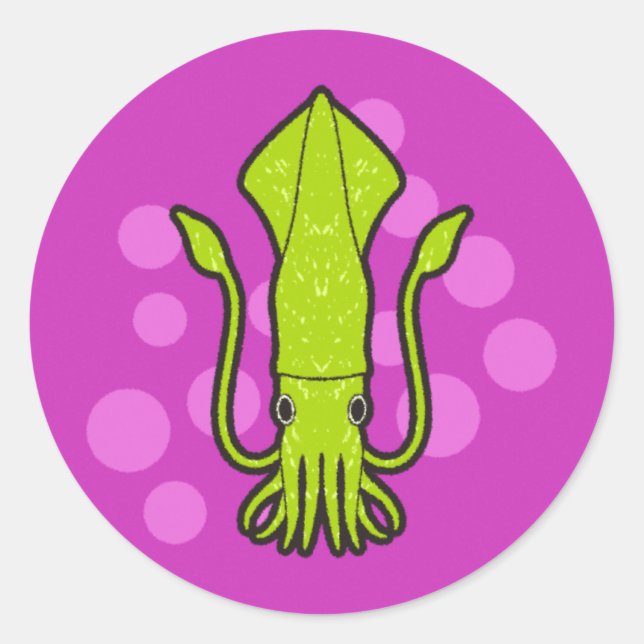 Green Squid Stickers (Front)
