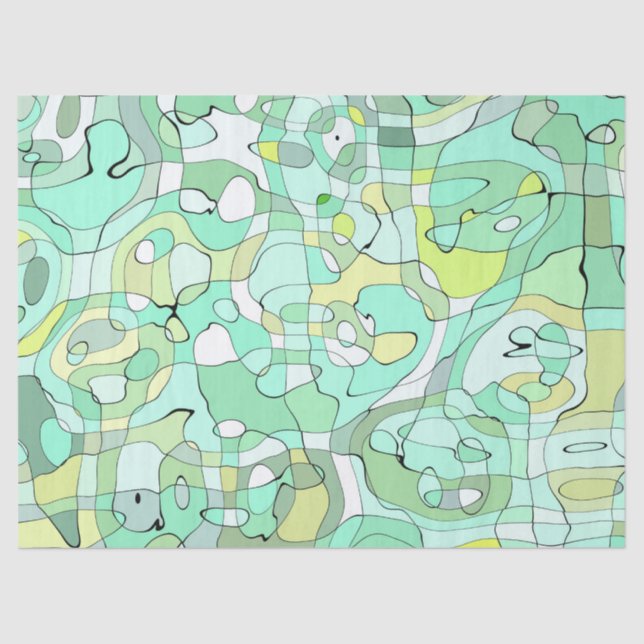 Green squiggles tissue paper (Front)