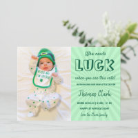green st patrick's day baby announcement  photo