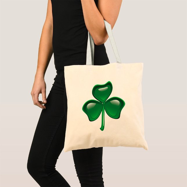 Green St Patricks Day Clover Tote Bag (Creator Uploaded)