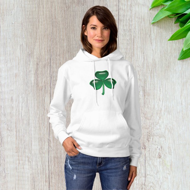 Green St Patricks Day Clover Womens Hoodie (Creator Uploaded)