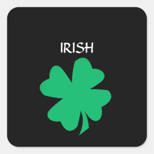 Green St Patrick's Day Irish Shamrock Leaf 2023  Square Sticker
