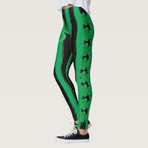 Green St Patrick's Day Shamrocks Irish Clovers Leggings