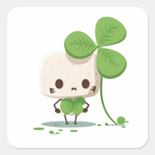 Green St Patricks Square Sticker
