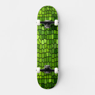 Green Stain Glass Design Skateboard