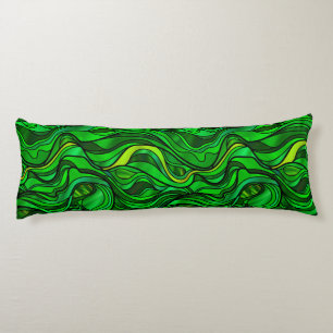 Green Stained Glass Abstract Body Cushion
