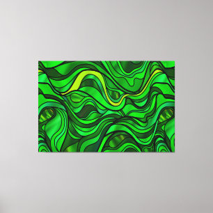 Green Stained Glass Abstract Canvas Print