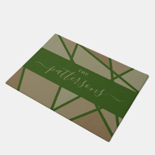 Green Stained Glass Imitation Welcome Home Family Doormat